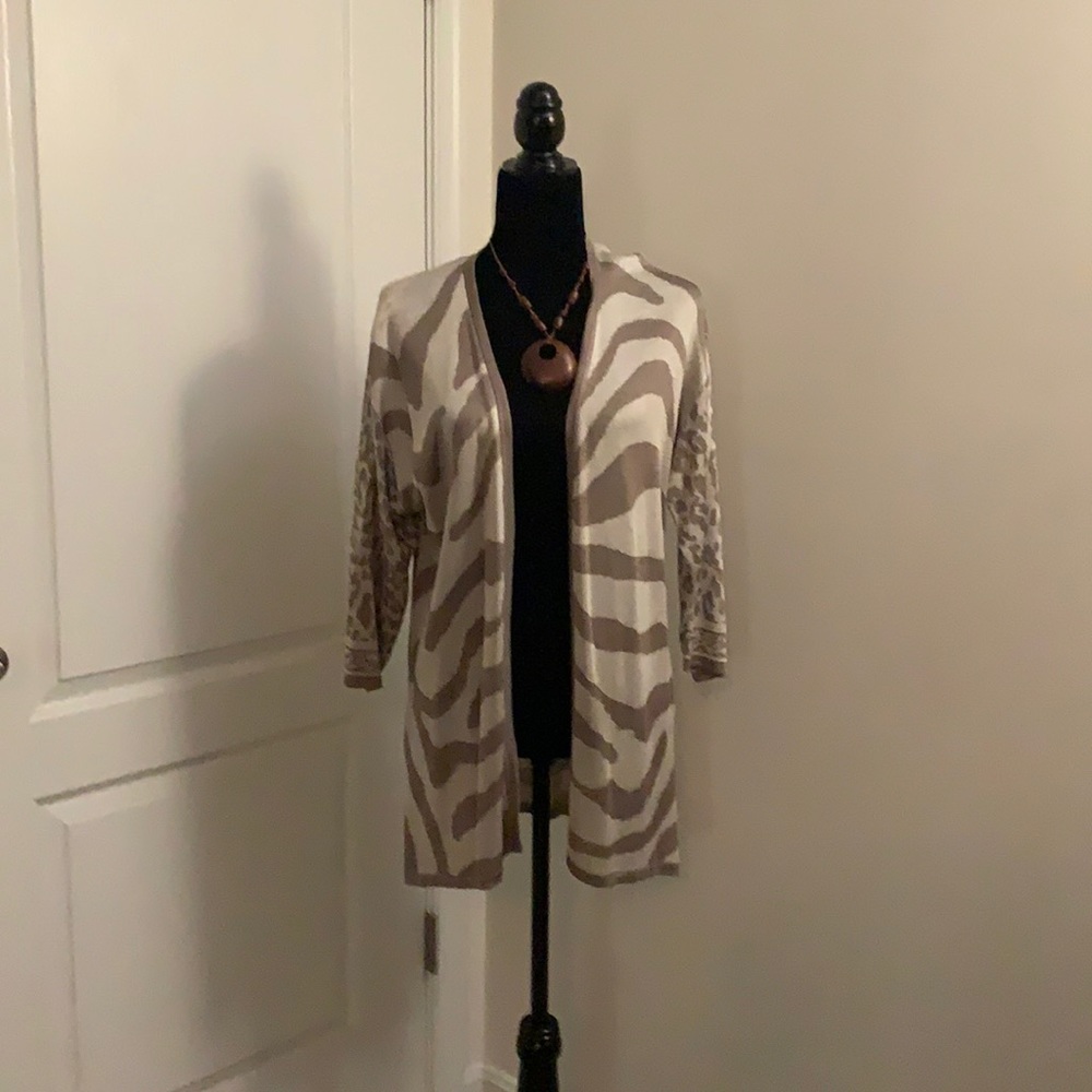 Animal print cardigan sweater XL